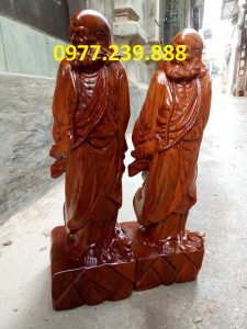 tượng đạt ma bằng gỗ hương 40cm