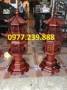 bán đèn mái chùa bằng gỗ hương 127cm