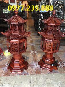 bán đèn mái chùa bằng gỗ hương