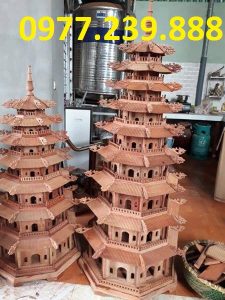 bán đèn thờ tháp mái chùa bằng gỗ hương bát giác