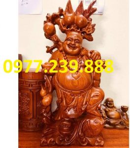 di lặc gánh đào cưỡi cá chép hương 20cm