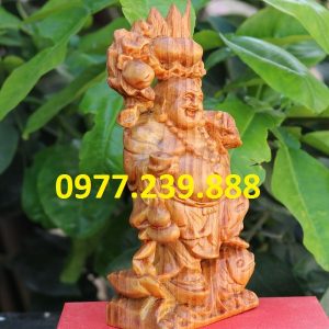 tượng di lặc gánh đào huyết long 15cm