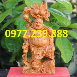 tượng phật di lặc gánh đào huyết long 15cm