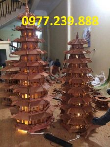 tháp chùa bằng gỗ hương 9 tầng 160cm