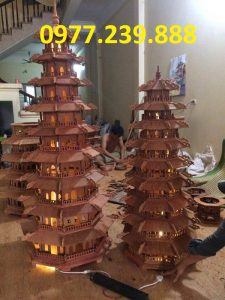 tháp chùa bằng gỗ hương 9 tầng 1m