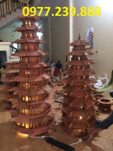 tháp chùa bằng gỗ hương lào