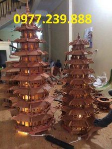 tháp chùa gỗ hương 9 tầng
