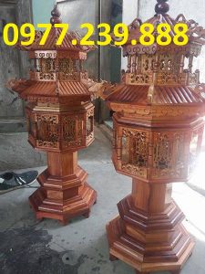 đèn thờ mái chùa gỗ hương