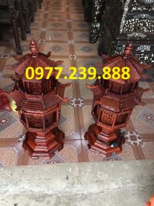 đèn thờ mái chùa gỗ hương 81cm