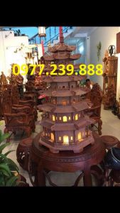 đèn thờ tháp chùa bằng hương 7 tầng cao 90cm