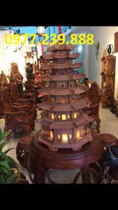 đèn thờ tháp chùa hương 7 tầng cao 88cm