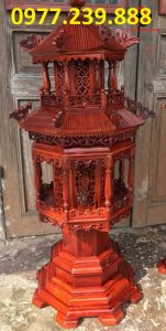 đôi đèn mái chùa bằng gỗ hương 175cm