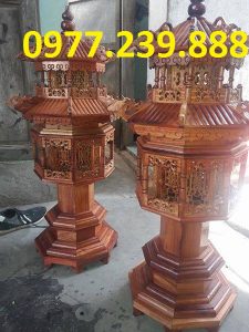 đôi đèn thờ mái chùa gỗ hương 175
