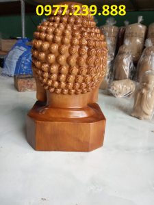 Diện Phật gỗ bách xanh cao 30cm