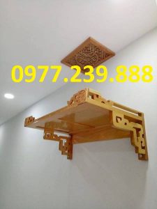 bàn thờ gỗ sồi 61cm màu vàng