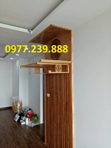 bàn thờ treo tường bằng gỗ tần bì 107cm