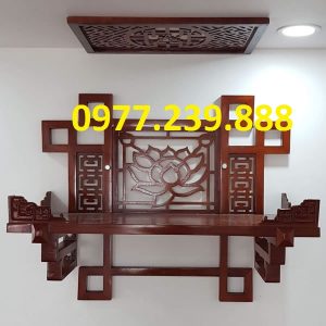 bàn thờ treo tường gỗ sồi chân hoa 81cm