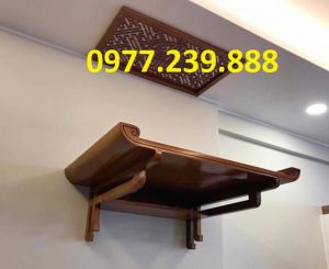 bàn thờ treo tường gỗ sồi nga chân thang 61cm