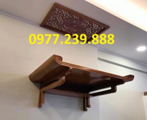 bàn thờ treo tường gỗ sồi nga chân thang 81cm