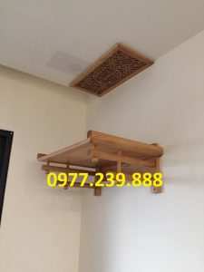 bàn thờ treo tường phật bằng gỗ sồi nga 89cm