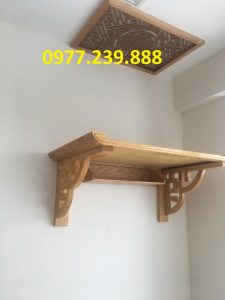 bàn thờ treo tường sồi nga chân hoa 107cm