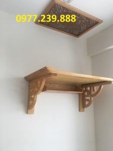 bàn thờ treo tường sồi nga chân hoa 89cm