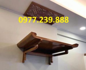 bàn thờ treo tường sồi nga chân thang 107cm