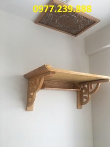 bàn thờ treo tường gỗ sồi nga chân hoa 89cm