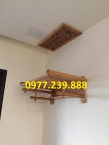 bàn thờ treo tường phật bằng gỗ sồi nga 107cm