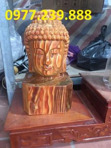 tượng Diện Phật bằng bách xanh 40cm