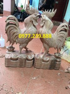 tượng gà bằng gỗ hương vân