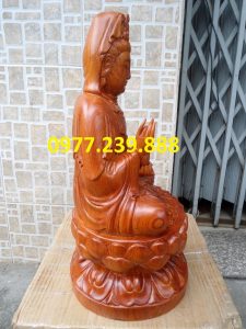 tượng gỗ phật bà quan âm bằng gỗ hương 50cm