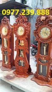 đồng hồ cây hoa lá tây bằng gỗ gõ đỏ 1,8m