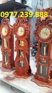 đồng hồ cây hoa lá tây bằng gỗ gõ đỏ chính hãng