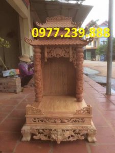 bàn thờ thần tài gỗ hương mái chùa 81cm