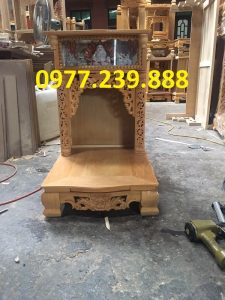 bàn thờ thần tài gỗ pơmu điện tử 56cm