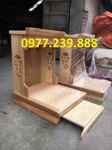 bàn thờ thần tài hiện đại bằng gỗ pơmu