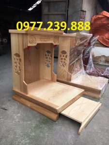 bàn thờ thần tài hiện đại bằng gỗ pơmu 41cm