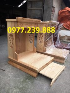 bàn thờ thần tài hiện đại gỗ pơmu 56cm