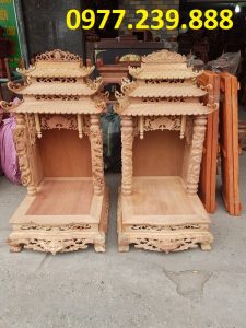 bàn thờ thần tài mái chùa gỗ hương lào giá gốc