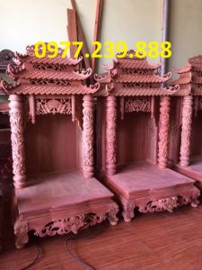 bàn thờ thần tài mái chùa gỗ hương đá 41cm