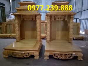 sản xuất bàn thờ thần tài gỗ pơmu 48cm
