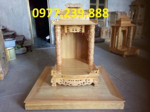 sản xuất bàn thờ thần tài gỗ pơmu 56cm