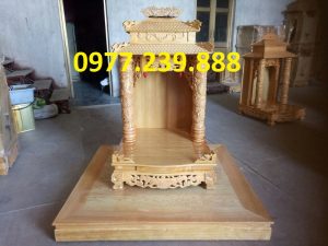 sản xuất bàn thờ thần tài gỗ pơmu 61cm