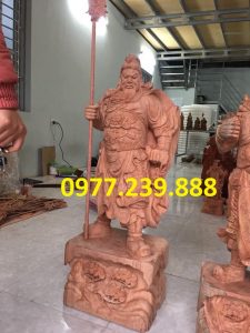 tượng quan công bằng gỗ hương cao 60cm