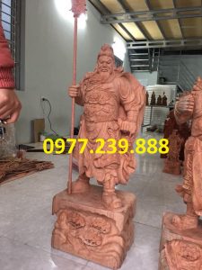 tượng quan công bằng gỗ hương cao 70cm